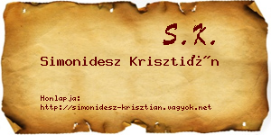 Simonidesz Krisztián névjegykártya
